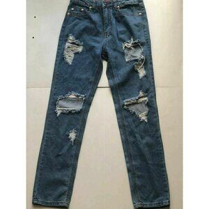 Signature 8 Women Blue Destructed Distressed Jeans